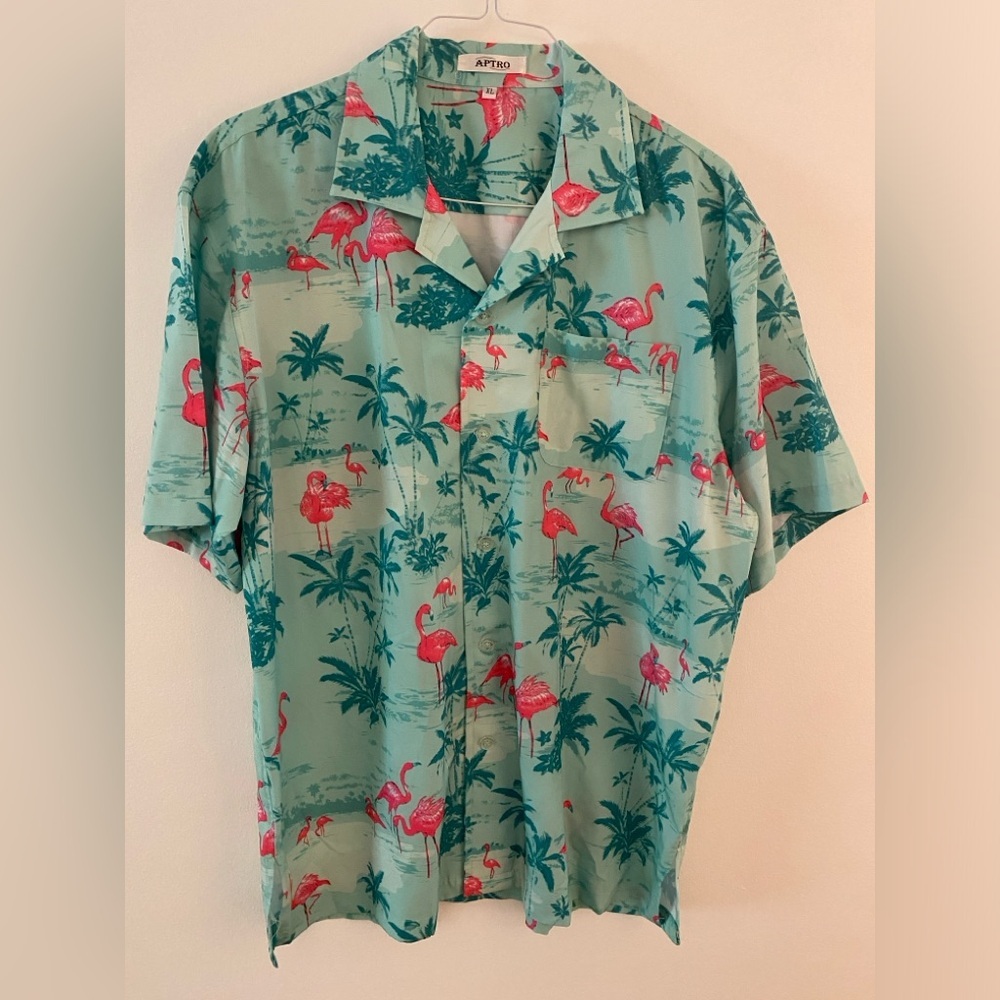 Aptro Tropical Hawaiian Short Sleeve Button Down Shirt Msn’s Sz XL